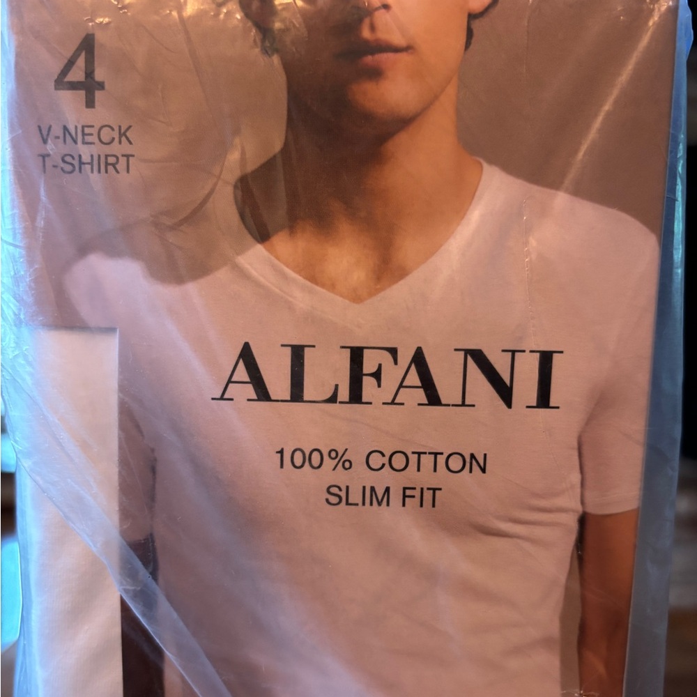 Alfani White Short Sleeve Tee Slim Fit